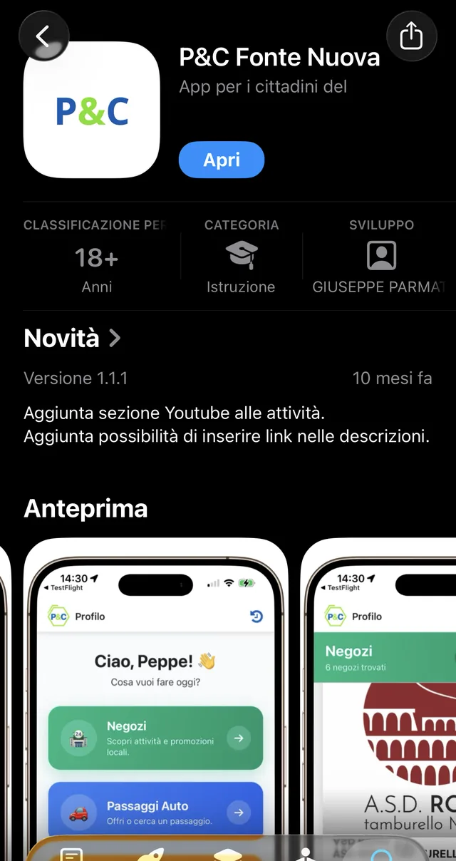 P&C Fonte Nuova — Citizen app · App Store